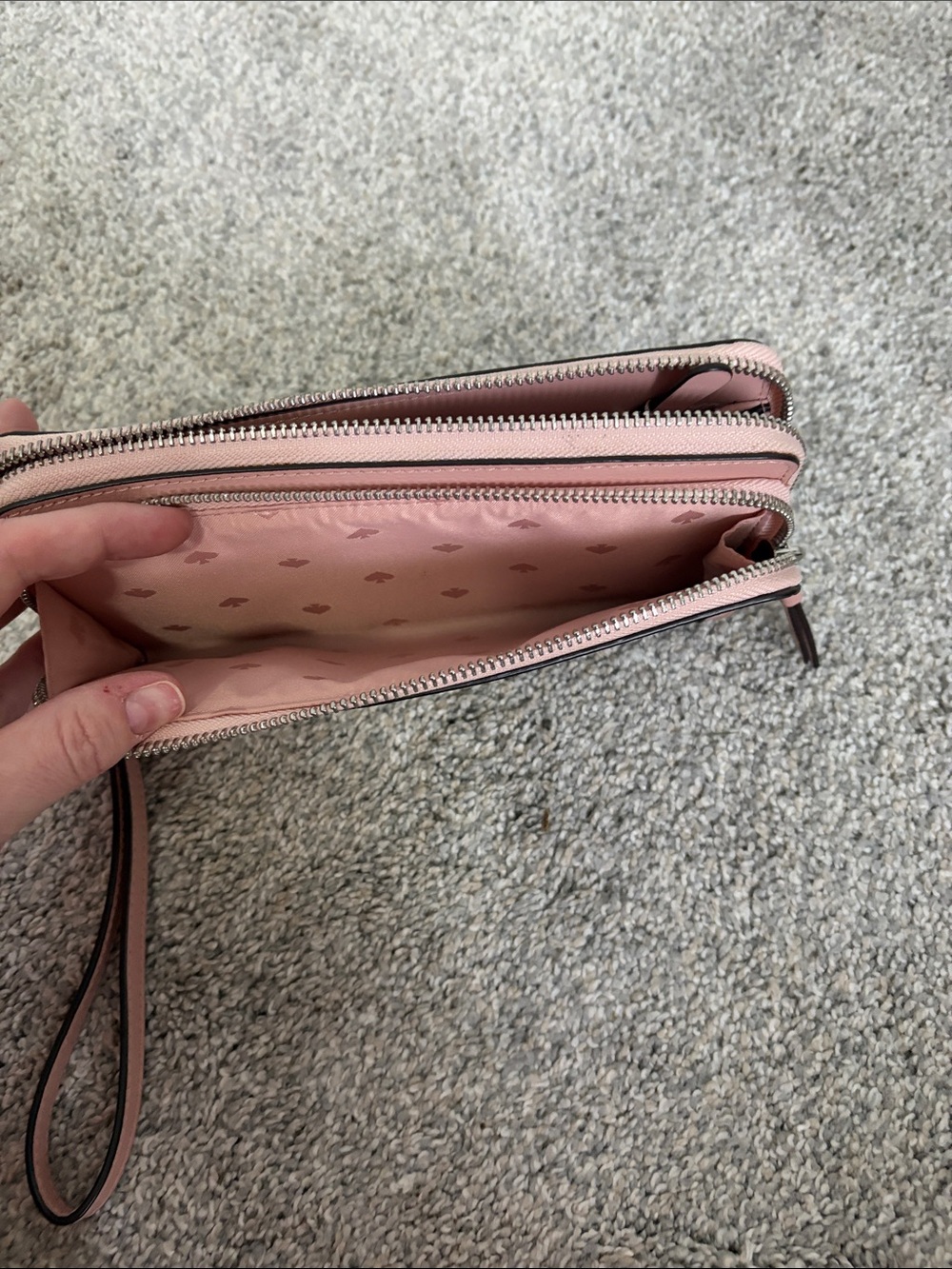 kate spade Pink and White Leather Wristlet Clutch - Picture 3 of 6